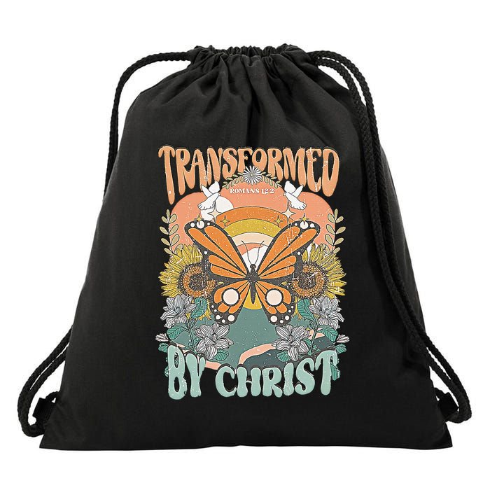 Transformed by Christ Boho christian Trendy Christian  Drawstring Bag
