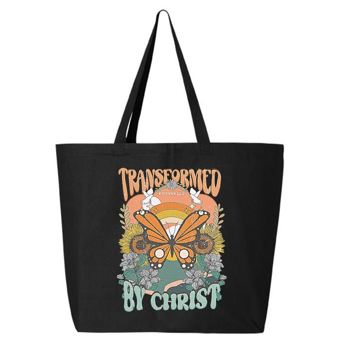 Transformed by Christ Boho christian Trendy Christian  25L Jumbo Tote