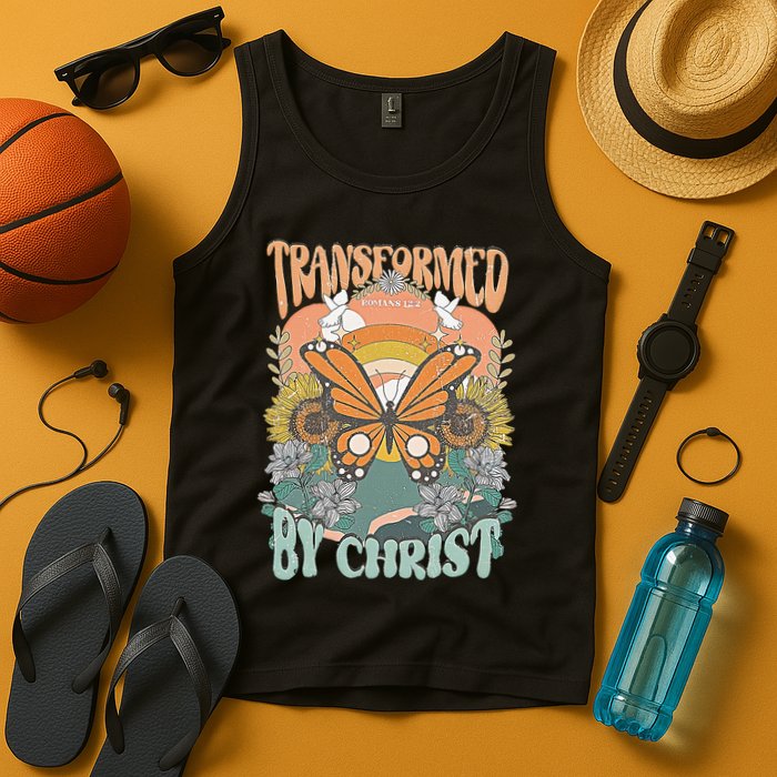 Transformed by Christ Boho christian Trendy Christian  Tank Top