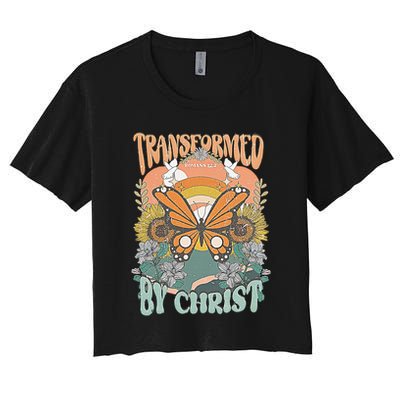 Transformed by Christ Boho christian Trendy Christian  Crop Top
