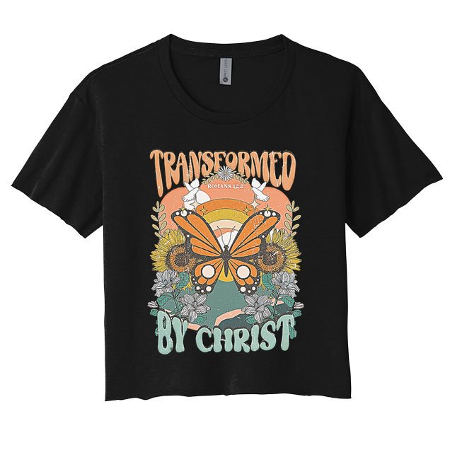 Transformed by Christ Boho christian Trendy Christian  Crop Top