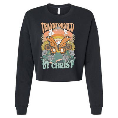 Transformed by Christ Boho christian Trendy Christian  Cropped Pullover Crew