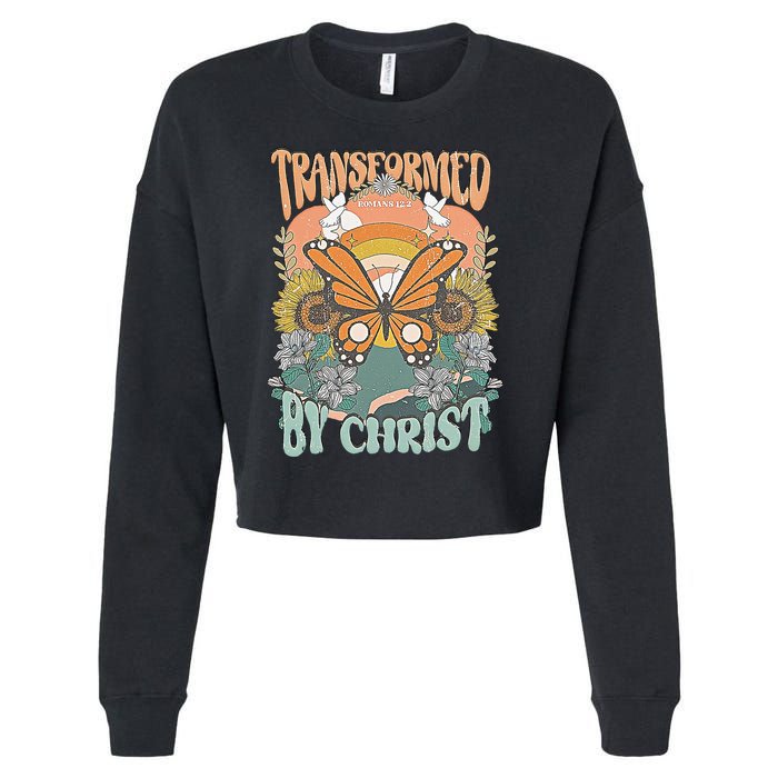 Transformed by Christ Boho christian Trendy Christian  Cropped Pullover Crew