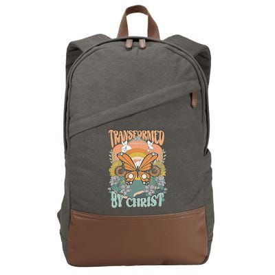 Transformed by Christ Boho christian Trendy Christian  Cotton Canvas Backpack