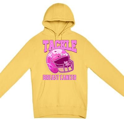 Tackle Breast Cancer Awareness Football Helmet Premium Pullover Hoodie