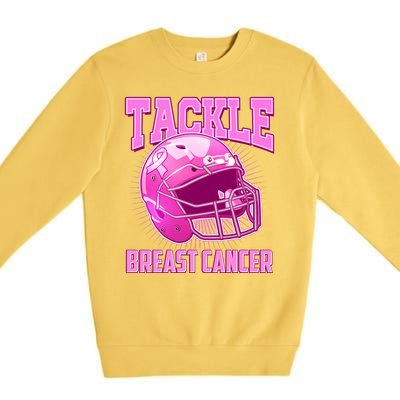 Tackle Breast Cancer Awareness Football Helmet Premium Crewneck Sweatshirt