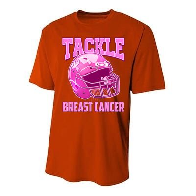 Tackle Breast Cancer Awareness Football Helmet Performance Sprint T-Shirt