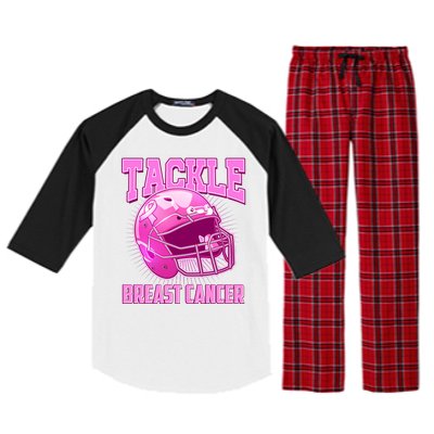 Tackle Breast Cancer Awareness Football Helmet Raglan Sleeve Pajama Set