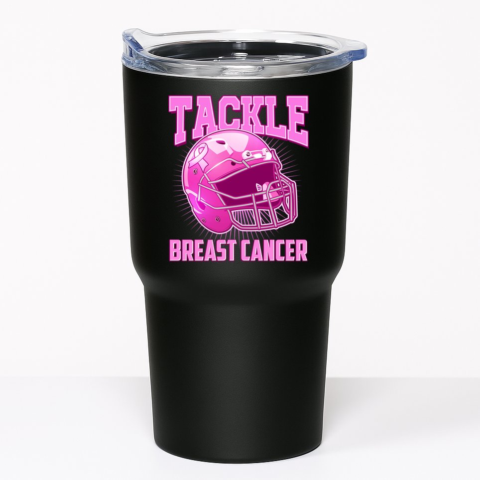 Tackle Breast Cancer Awareness Football Helmet Tumbler