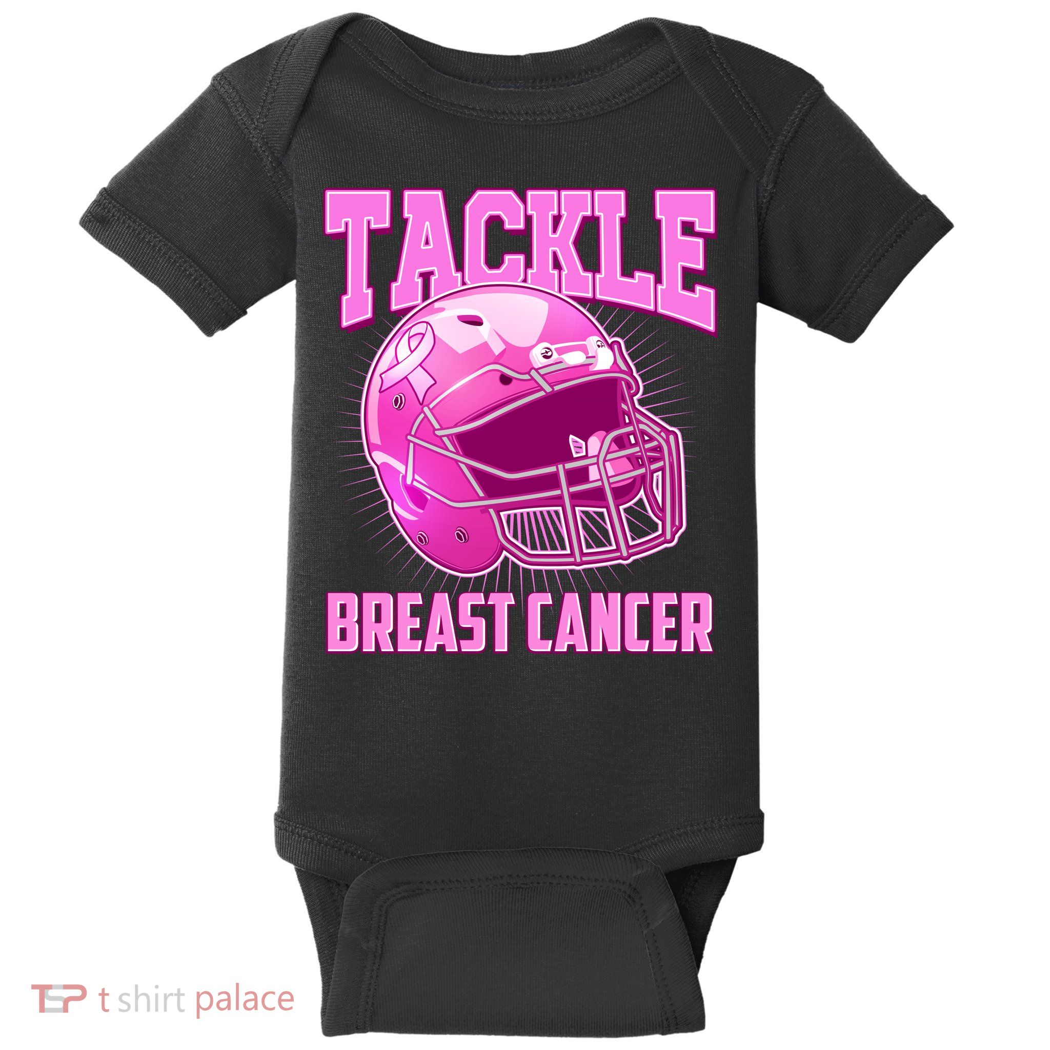 Tackle Breast Cancer Awareness Football Helmet Baby Bodysuit