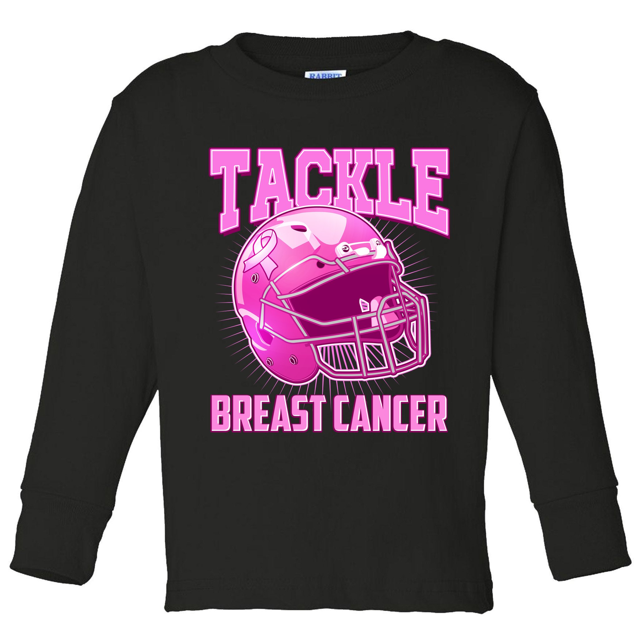 Tackle Breast Cancer Awareness Football Helmet Toddler Long Sleeve Shirt