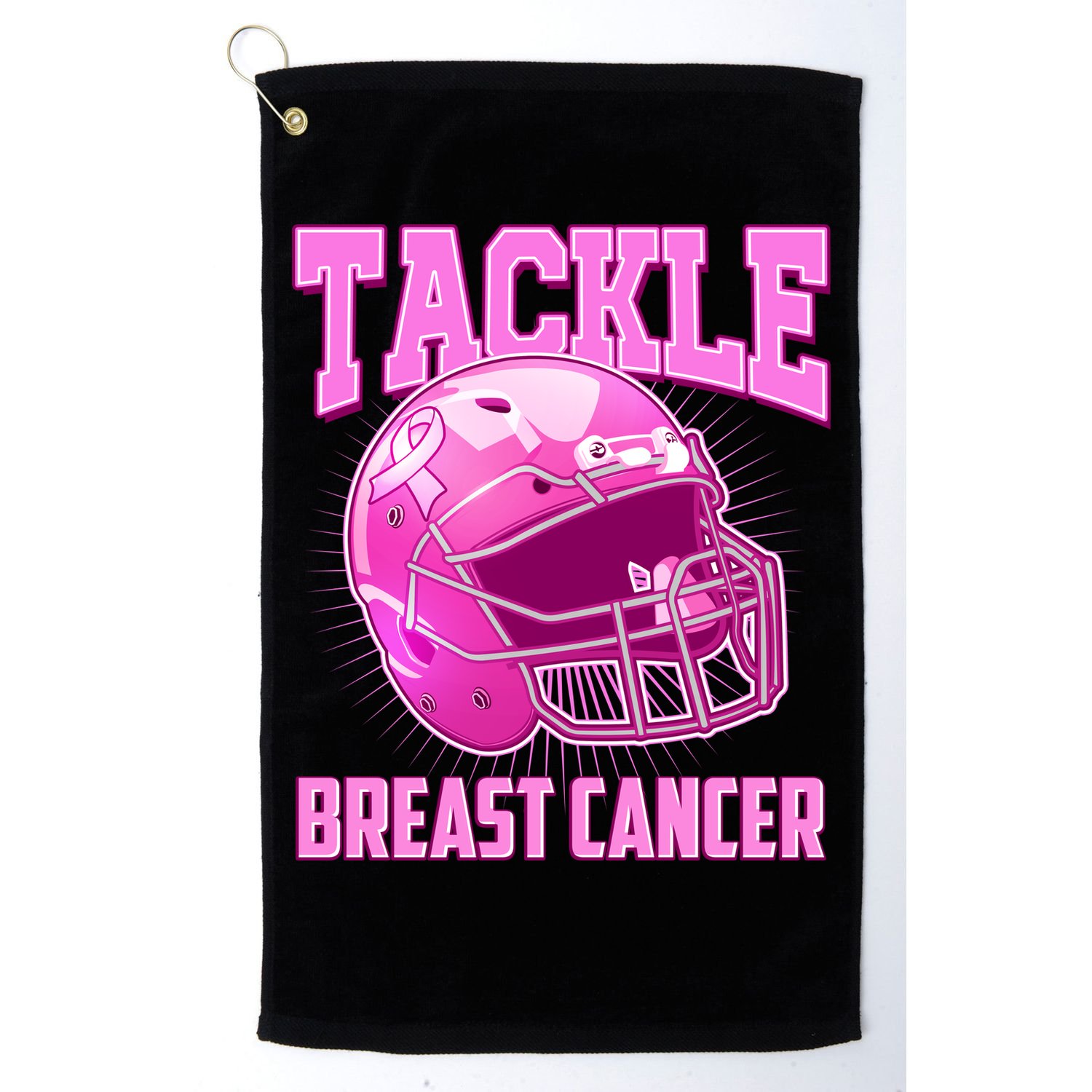 Tackle Breast Cancer Awareness Football Helmet Golf Towel
