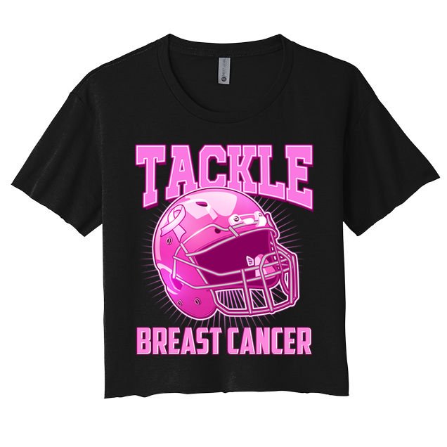 Tackle Breast Cancer Awareness Football Helmet Crop Top