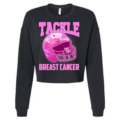 Tackle Breast Cancer Awareness Football Helmet Cropped Pullover Crew