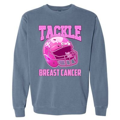 Tackle Breast Cancer Awareness Football Helmet Garment-Dyed Sweatshirt