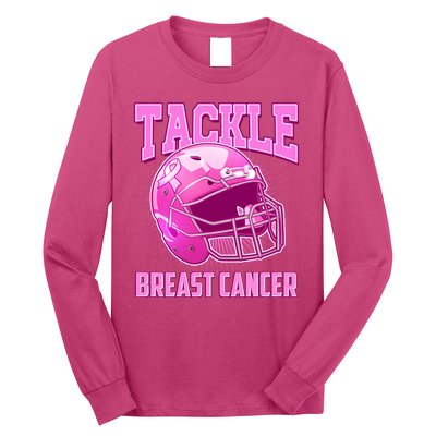 Tackle Breast Cancer Awareness Football Helmet Long Sleeve Shirt