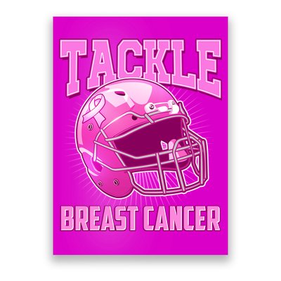 Tackle Breast Cancer Awareness Football Helmet Poster