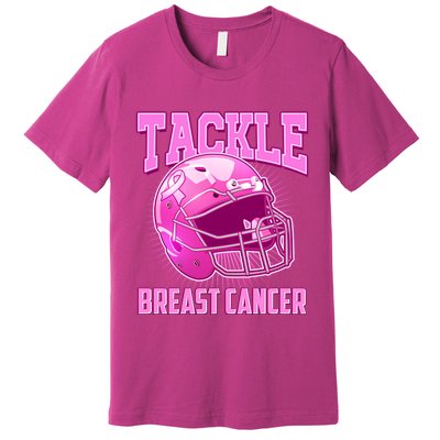 Tackle Breast Cancer Awareness Football Helmet Premium T-Shirt