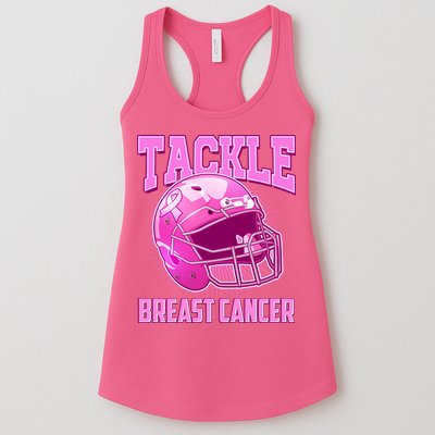 Tackle Breast Cancer Awareness Football Helmet Womens Tank Top