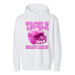 Tackle Breast Cancer Awareness Football Helmet Garment-Dyed Fleece Hoodie