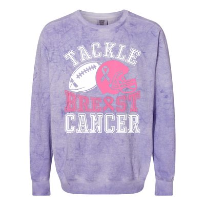 Tackle Breast Cancer Awareness Football Lover Colorblast Crewneck Sweatshirt