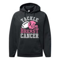 Tackle Breast Cancer Awareness Football Lover Performance Fleece Hoodie