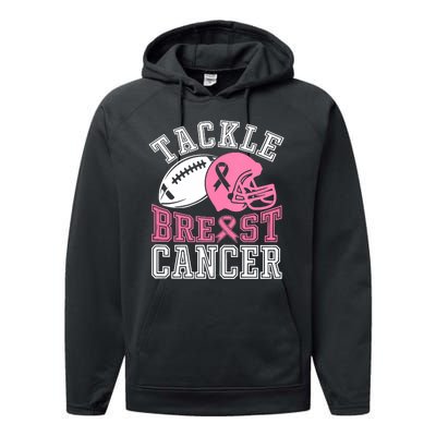 Tackle Breast Cancer Awareness Football Lover Performance Fleece Hoodie