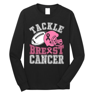 Tackle Breast Cancer Awareness Football Lover Long Sleeve Shirt