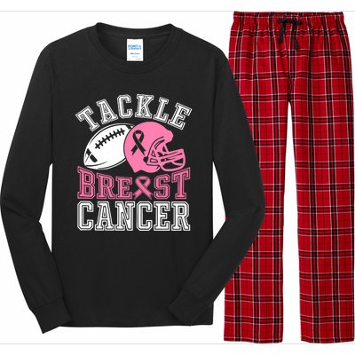 Tackle Breast Cancer Awareness Football Lover Long Sleeve Pajama Set