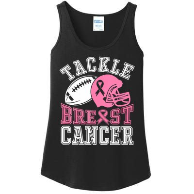 Tackle Breast Cancer Awareness Football Lover Ladies Essential Tank