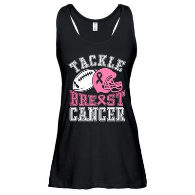 Tackle Breast Cancer Awareness Football Lover Ladies Essential Flowy Tank