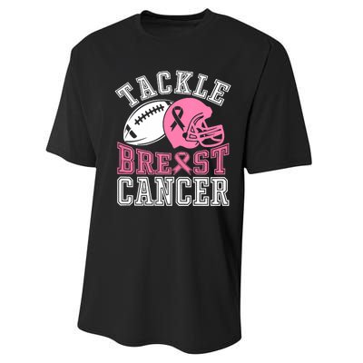 Tackle Breast Cancer Awareness Football Lover Performance Sprint T-Shirt