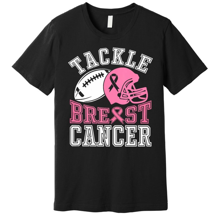 Tackle Breast Cancer Awareness Football Lover Premium T-Shirt