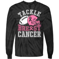 Tackle Breast Cancer Awareness Football Lover Tie-Dye Long Sleeve Shirt