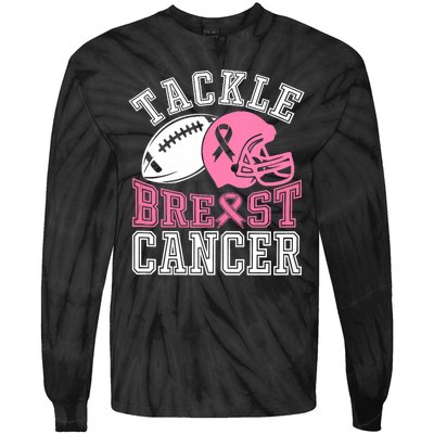 Tackle Breast Cancer Awareness Football Lover Tie-Dye Long Sleeve Shirt