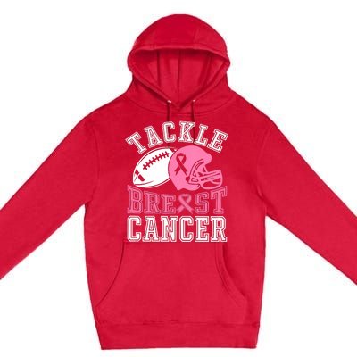 Tackle Breast Cancer Awareness Football Lover Premium Pullover Hoodie