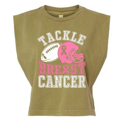 Tackle Breast Cancer Awareness Football Lover Garment-Dyed Women's Muscle Tee