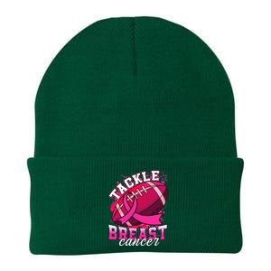 Tackle Breast Cancer Awareness Pink Ribbon Football Knit Cap Winter Beanie