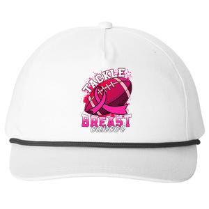 Tackle Breast Cancer Awareness Pink Ribbon Football Snapback Five-Panel Rope Hat