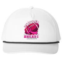 Tackle Breast Cancer Awareness Pink Ribbon Football Snapback Five-Panel Rope Hat