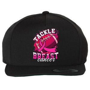 Tackle Breast Cancer Awareness Pink Ribbon Football Wool Snapback Cap