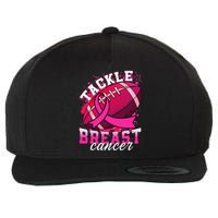 Tackle Breast Cancer Awareness Pink Ribbon Football Wool Snapback Cap