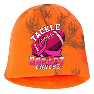 Tackle Breast Cancer Awareness Pink Ribbon Football Kati - Camo Knit Beanie