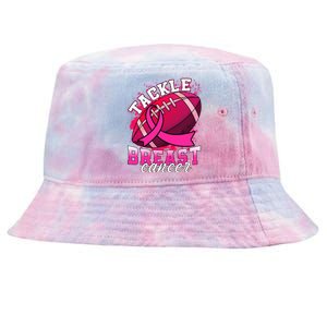 Tackle Breast Cancer Awareness Pink Ribbon Football Tie-Dyed Bucket Hat