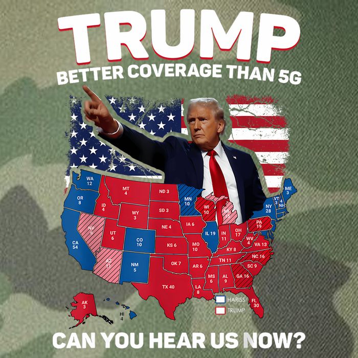Trump Better Coverage Than 5g Can You Hear Us Now Funny Legacy Tie Dye Trucker Hat