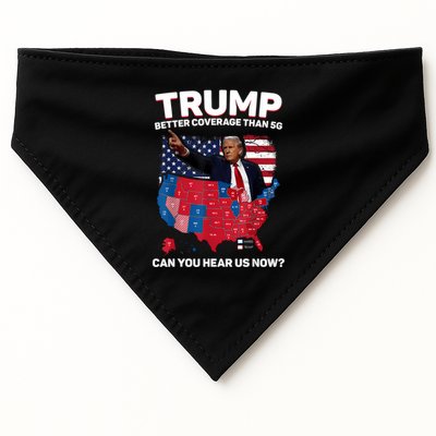 Trump Better Coverage Than 5g Can You Hear Us Now Funny USA-Made Doggie Bandana