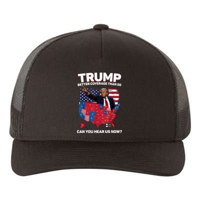 Trump Better Coverage Than 5g Can You Hear Us Now Funny Yupoong Adult 5-Panel Trucker Hat