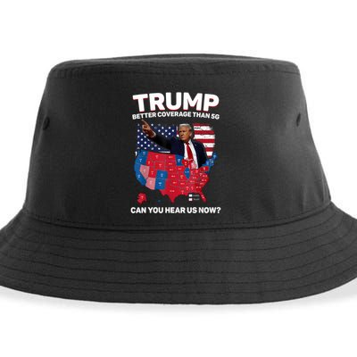 Trump Better Coverage Than 5g Can You Hear Us Now Funny Sustainable Bucket Hat