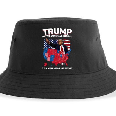 Trump Better Coverage Than 5g Can You Hear Us Now Funny Sustainable Bucket Hat