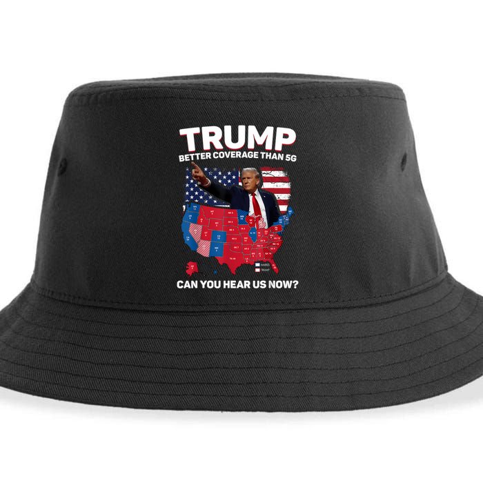 Trump Better Coverage Than 5g Can You Hear Us Now Funny Sustainable Bucket Hat